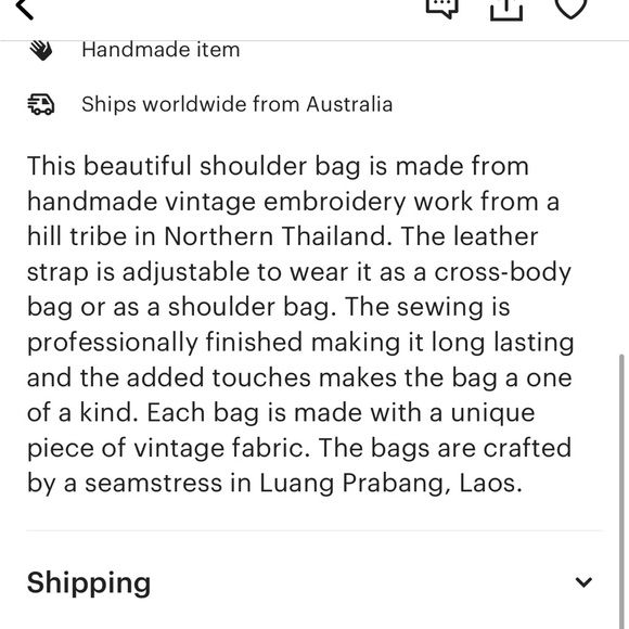 Hmong bag. Embroidered vintage tapestry - Picture 3 of 3